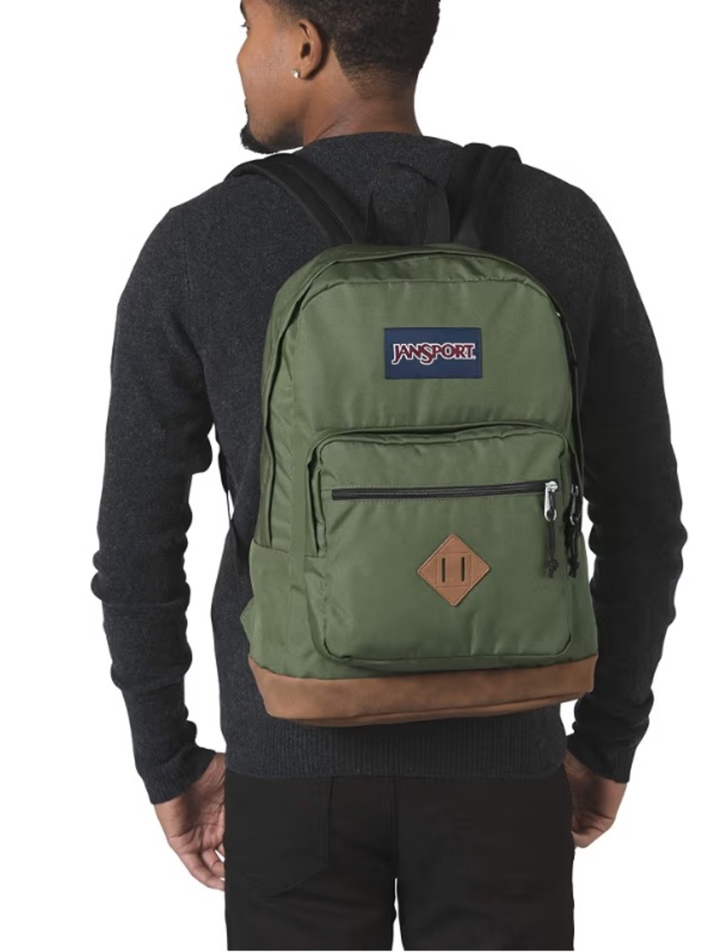 JanSport City View Backpack Olive Green Brown Bottom NWT Back to School Laptop